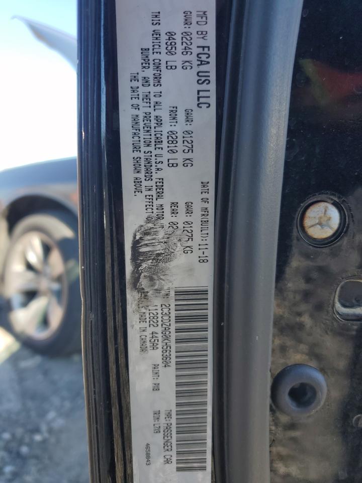 2019 Dodge Challenger VIN 2C3CDZAG0KH563604 Copart auction photo, front end damage thumbnail 14