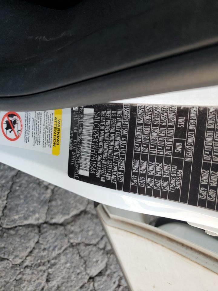 2019 Land Rover Discovery VIN SALCR2FX1KH781644 Copart auction photo, front end damage thumbnail 13