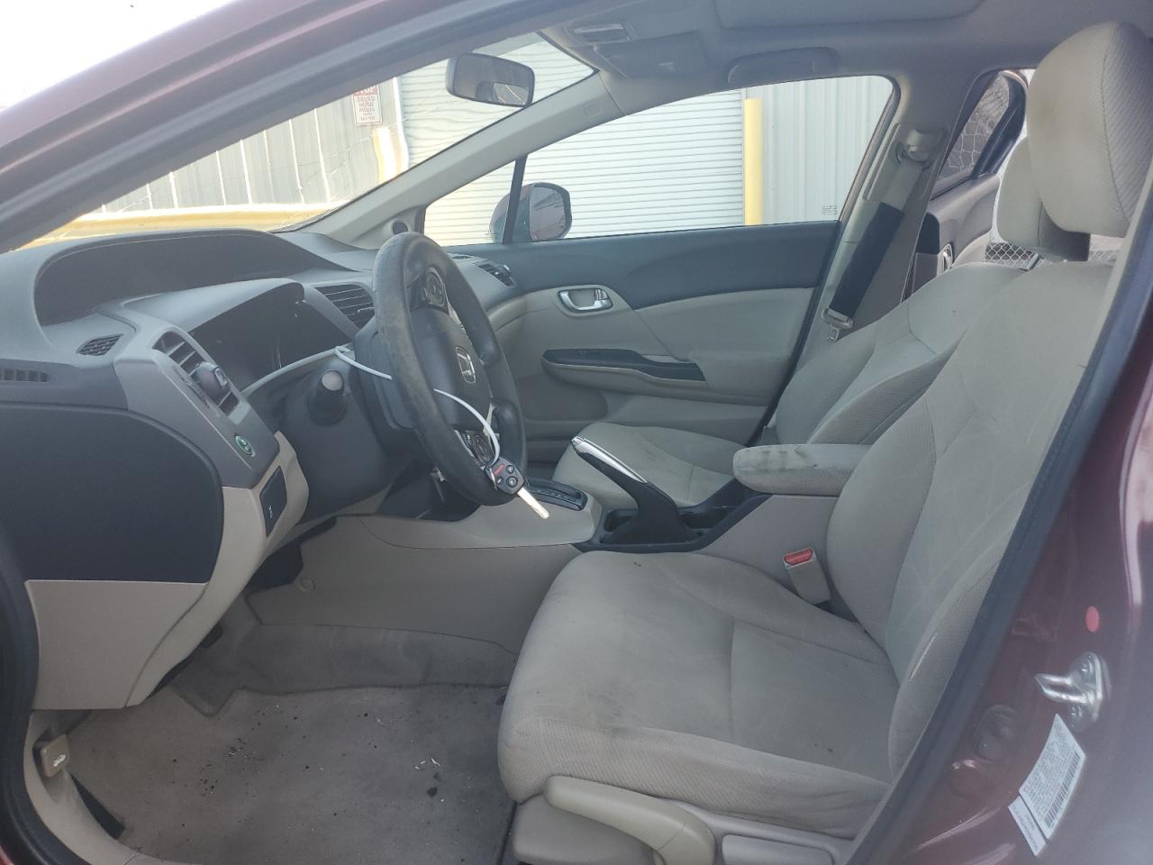 2012 Honda Civic VIN 2HGFB2F81CH575299 Copart auction photo, rear end damage thumbnail 7