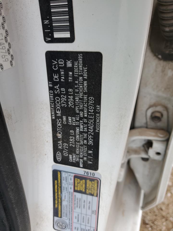 2020 KIA Forte VIN 3KPF24AD5LE149769 Copart auction photo, front end / undercarriage damage thumbnail 14