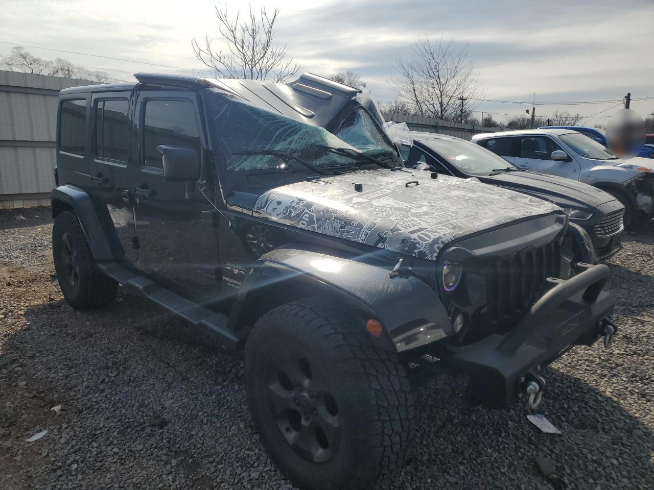 2017 Jeep Wrangler VIN 1C4HJWEG6HL532985 Copart auction photo, top/roof damage thumbnail 4