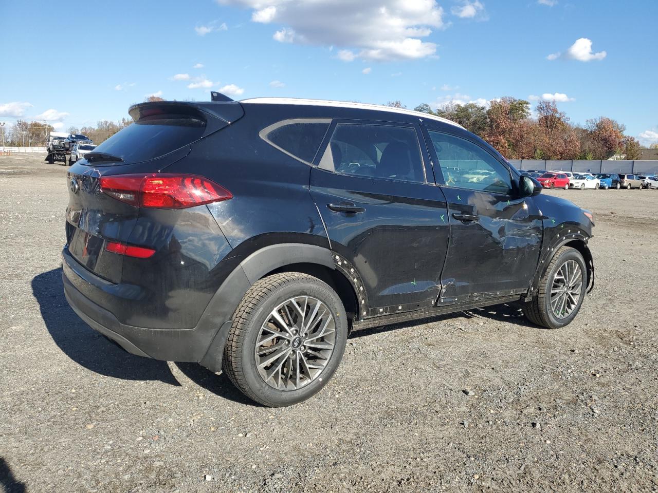 2019 Hyundai Tucson VIN KM8J33AL8KU056586 Copart auction photo, front end / side damage thumbnail 3