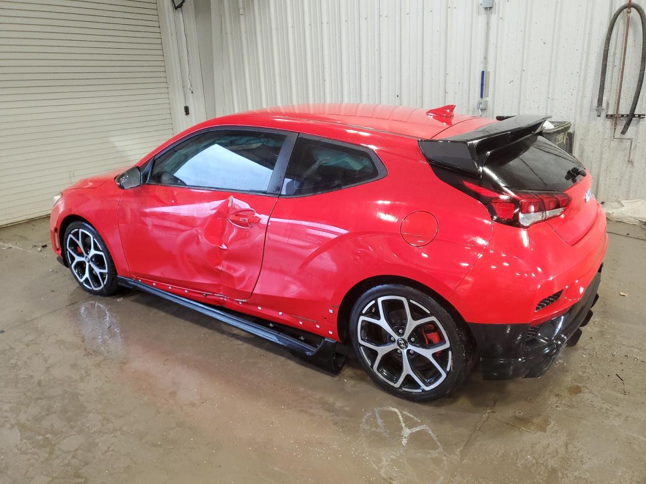 2020 Hyundai Veloster VIN KMHT36AH8LU005130 Copart auction photo, side / front end damage thumbnail 2