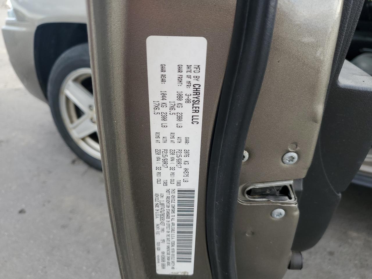 2008 Jeep Compass VIN 1J8FF47W78D691437 Copart auction photo, front end damage thumbnail 13