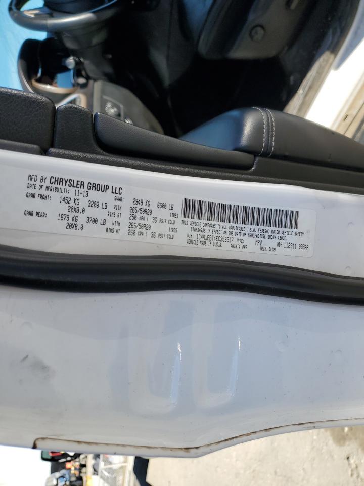 2014 Jeep Grand Cherokee VIN 1C4RJEBT4EC353517 Copart auction photo, all over damage thumbnail 15