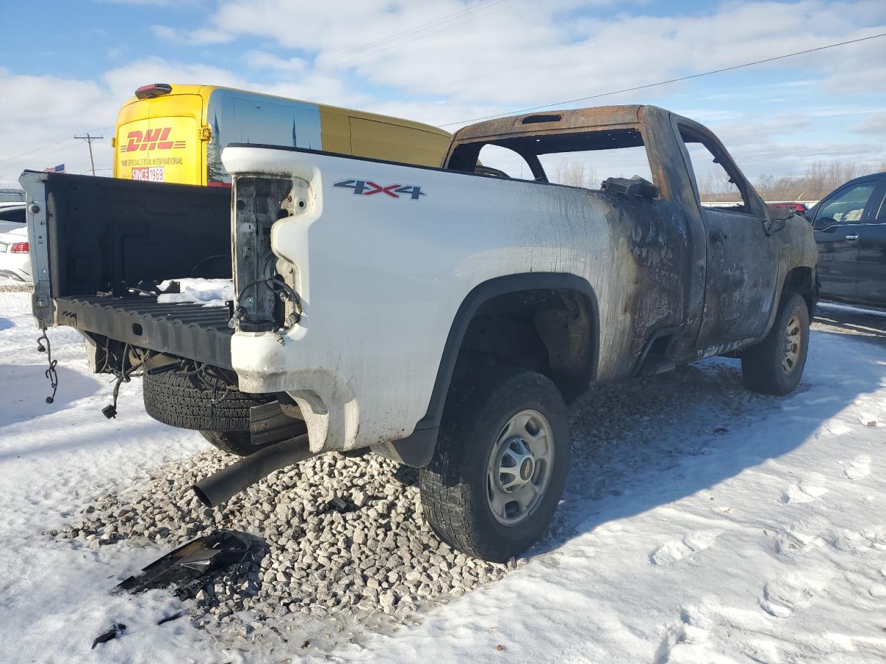 2022 Chevrolet Silverado VIN 1GC3YLE71NF191168 Copart auction photo, burn damage thumbnail 3