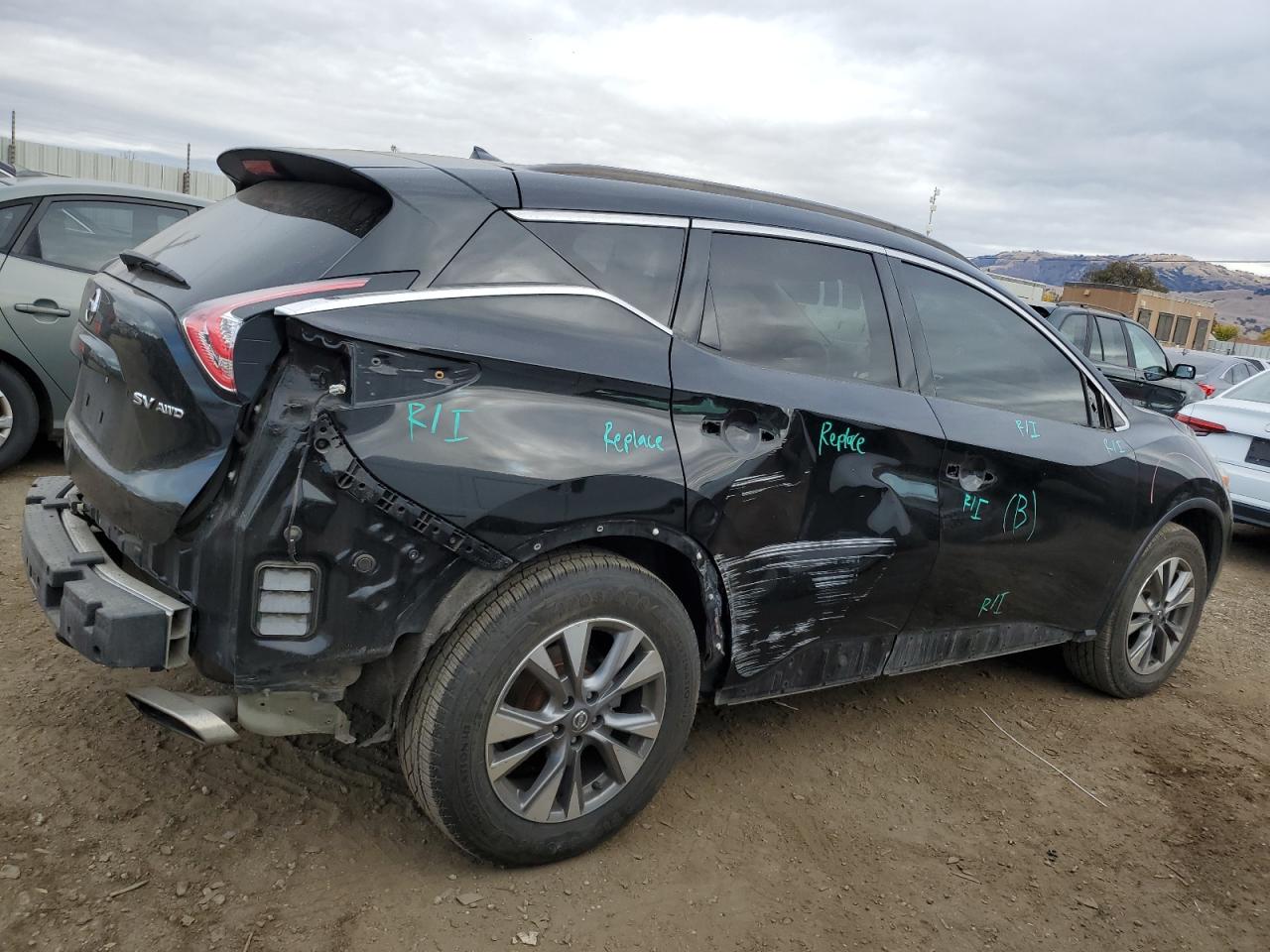 2016 Nissan Murano VIN 5N1AZ2MH0GN112845 Copart auction photo, rear end / side damage thumbnail 3