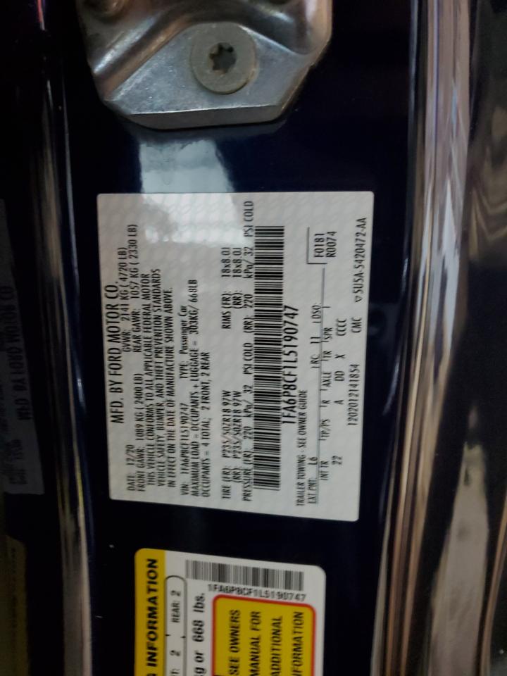 2020 Ford Mustang VIN 1FA6P8CF1L5190747 Copart auction photo, all over / minor dent/scratches damage thumbnail 15