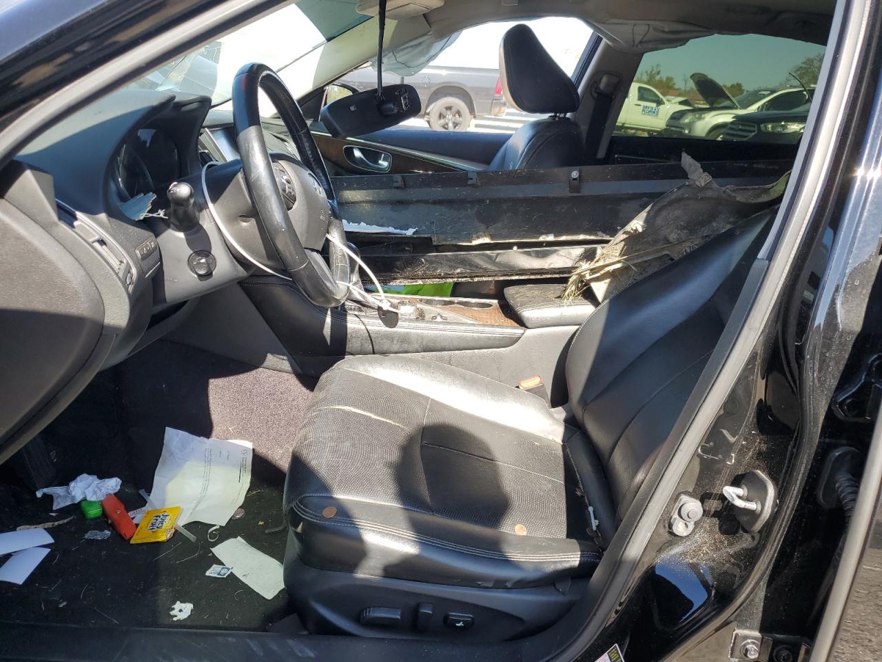 2014 Infiniti Q50 VIN JN1BV7AR2EM681491 Copart auction photo, undercarriage / front end damage thumbnail 7