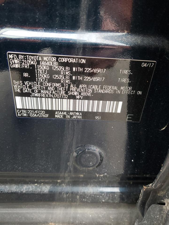 2017 Toyota RAV 4 VIN JTMRFREV7HJ707732 Copart auction photo, side damage thumbnail 15