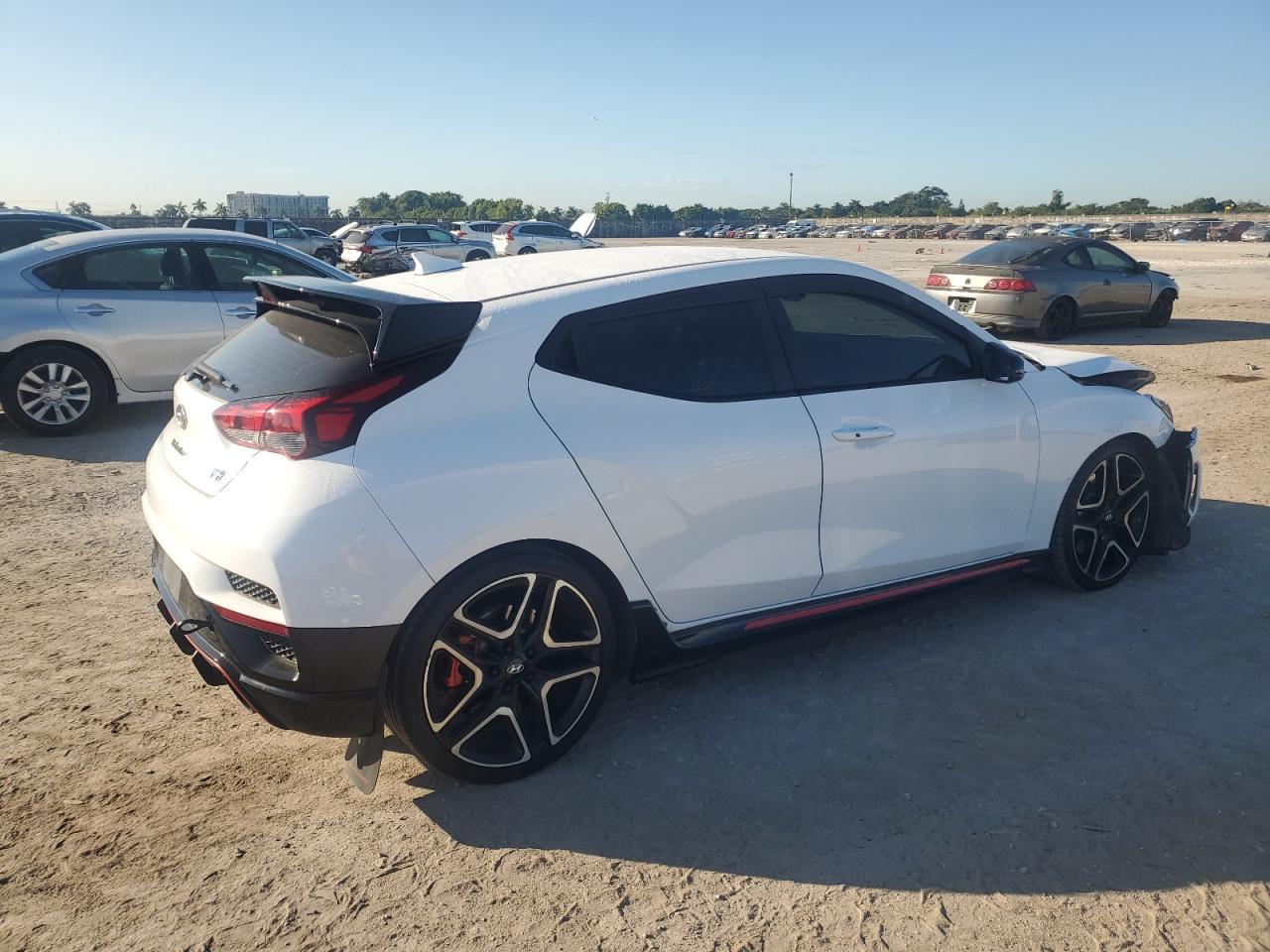 2022 Hyundai Veloster VIN KMHT36AH9NU012056 Copart auction photo, front end damage thumbnail 3