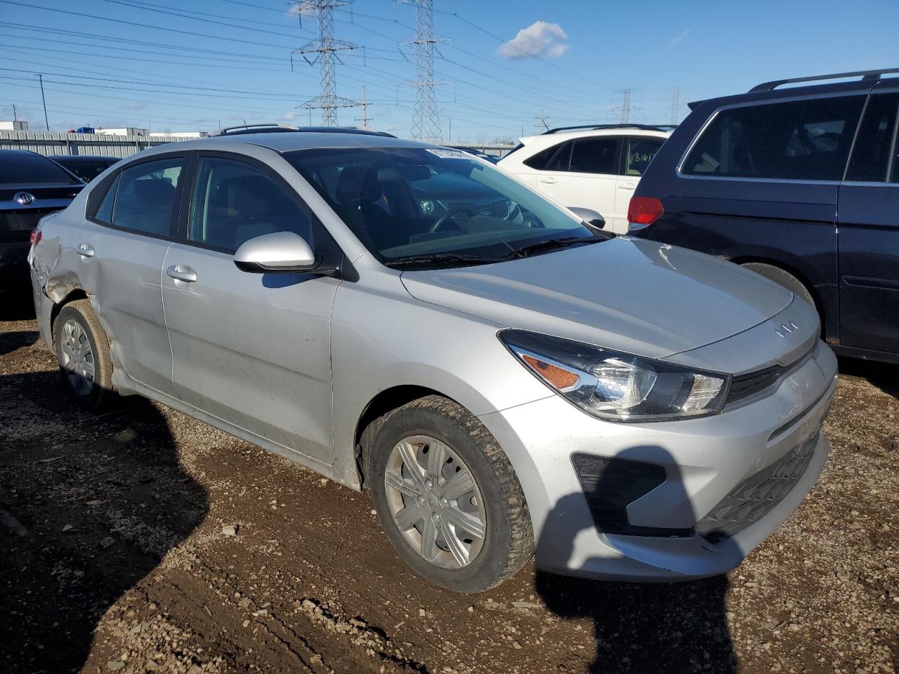 2022 KIA Rio VIN 3KPA24AD0NE437230 Copart auction photo, rear end / side damage thumbnail 4
