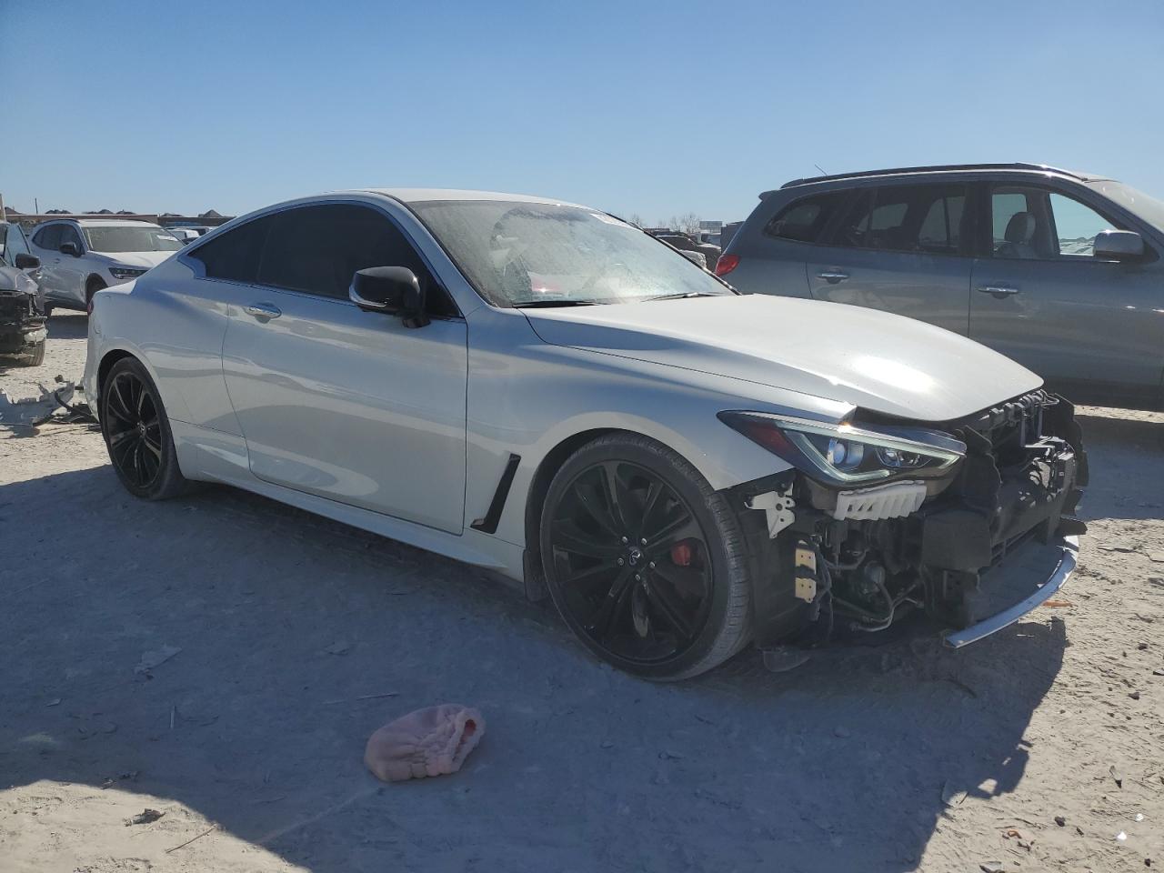 2021 Infiniti Q60 VIN JN1FV7LK8MM530316 Copart auction photo, side / front end damage thumbnail 4
