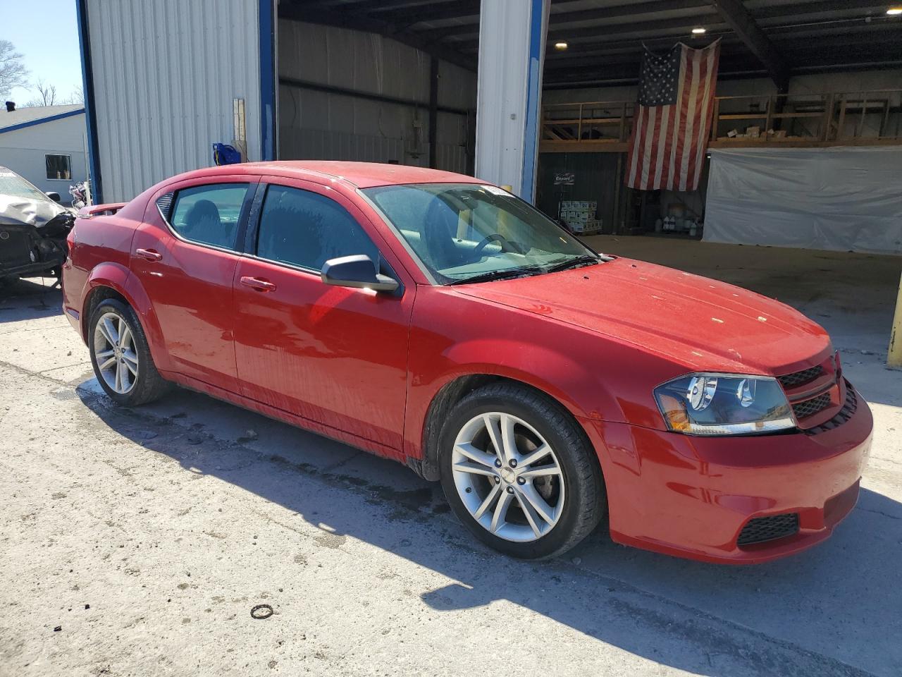 2014 Dodge Avenger VIN 1C3CDZAB1EN140322 Copart auction photo, front end / side damage thumbnail 4
