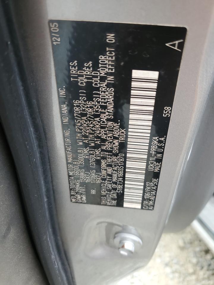 2006 Toyota Tundra VIN 5TBET34166S517870 Copart auction photo, front end damage thumbnail 14