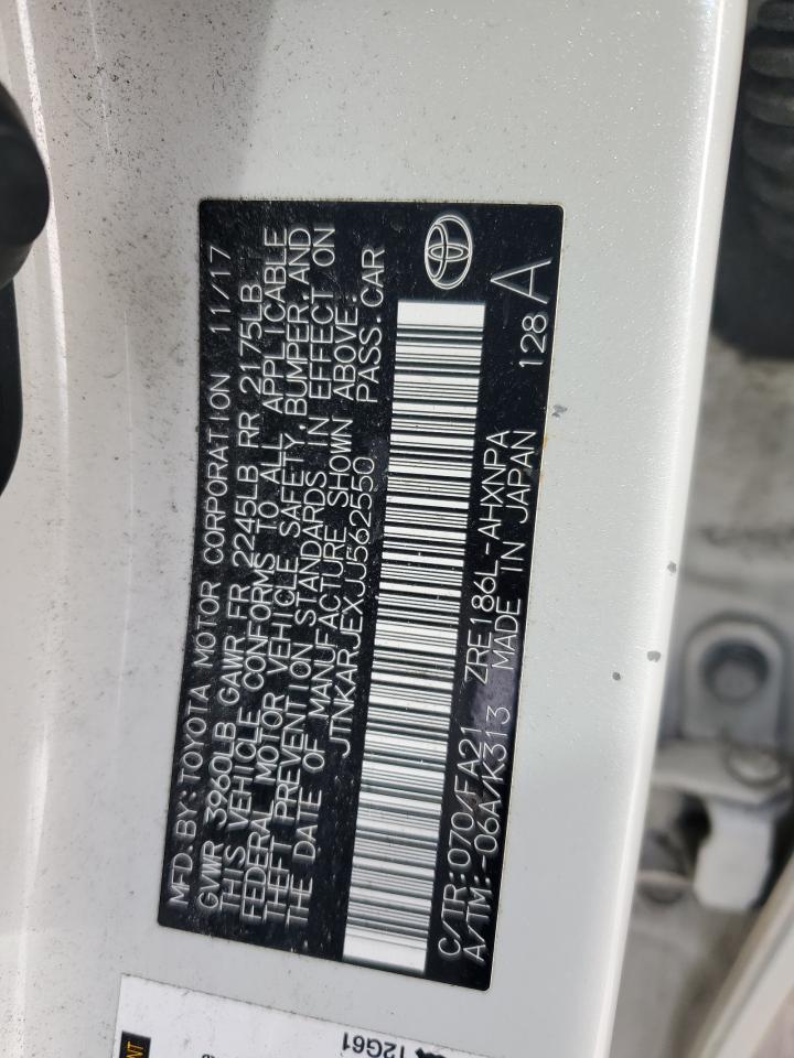 2018 Toyota Corolla VIN JTNKARJEXJJ562550 Copart auction photo, front end / rear end damage thumbnail 12