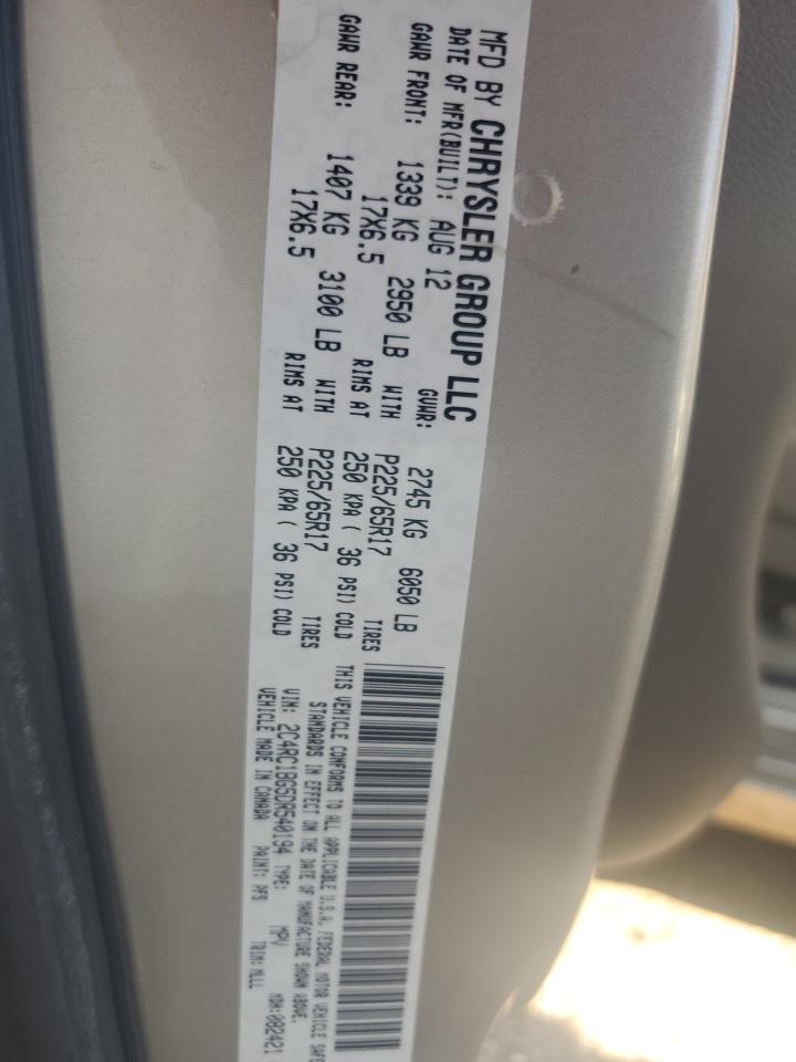 2013 Chrysler Town & Country VIN 2C4RC1BG5DR540194 Copart auction photo, rear end damage thumbnail 14