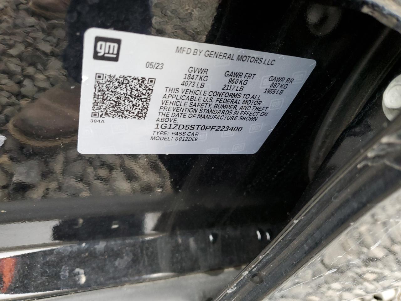 2023 Chevrolet Malibu VIN 1G1ZD5ST0PF223400 Copart auction photo, front end damage thumbnail 13