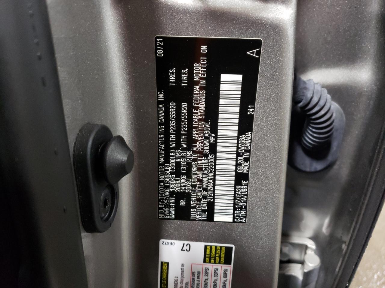 2022 Lexus RX VIN 2T2HZMAA1NC220005 Copart auction photo, front end damage thumbnail 14