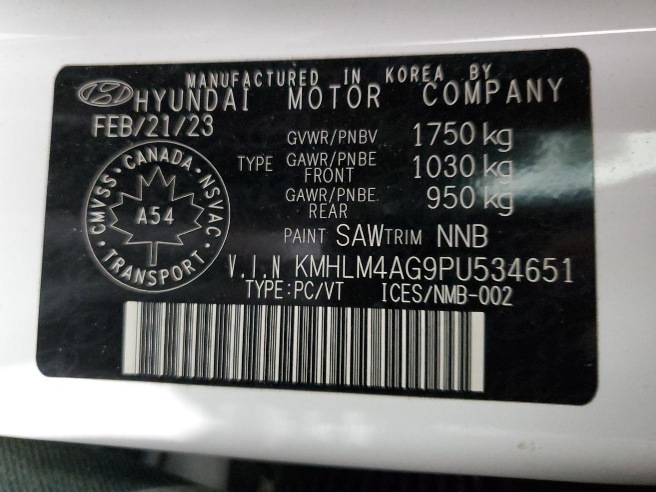 2023 Hyundai Elantra VIN KMHLM4AG9PU534651 Copart auction photo, front end / undercarriage damage thumbnail 13