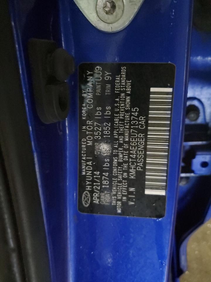 2014 Hyundai Accent VIN KMHCT4AE6EU713745 Copart auction photo, front end damage thumbnail 13