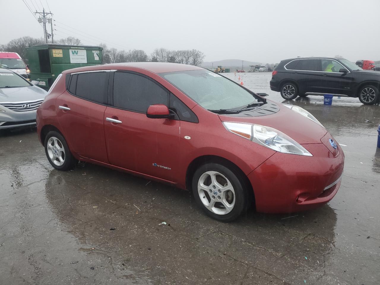2012 Nissan Leaf VIN JN1AZ0CP4CT019594 Copart auction photo, side damage thumbnail 4