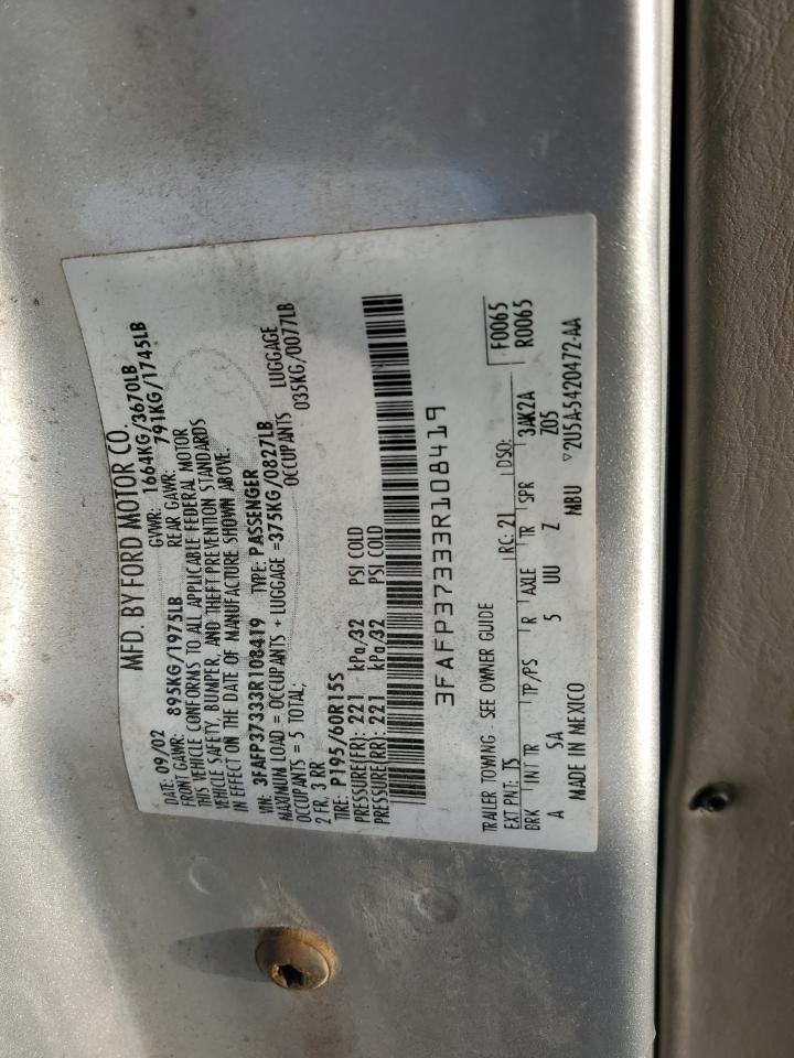 2003 Ford Focus VIN 3FAFP37333R108419 Copart auction photo, all over / undercarriage damage thumbnail 14