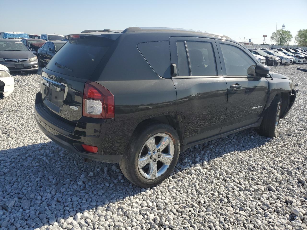 2014 Jeep Compass VIN 1C4NJDEB4ED792593 Copart auction photo, front end / hail damage thumbnail 3