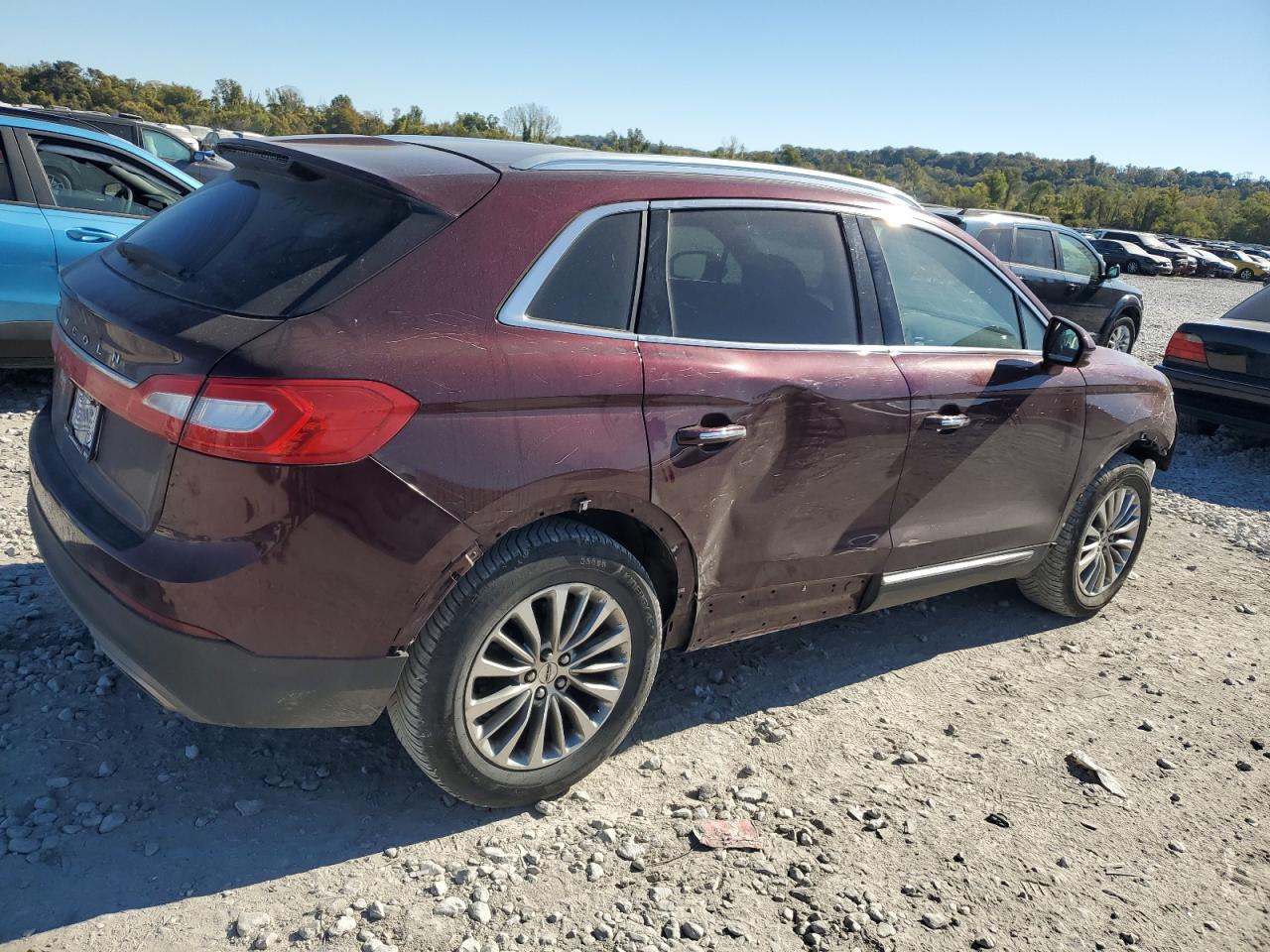 2017 Lincoln MKX VIN 2LMPJ6KR9HBL30952 Copart auction photo, side damage thumbnail 2