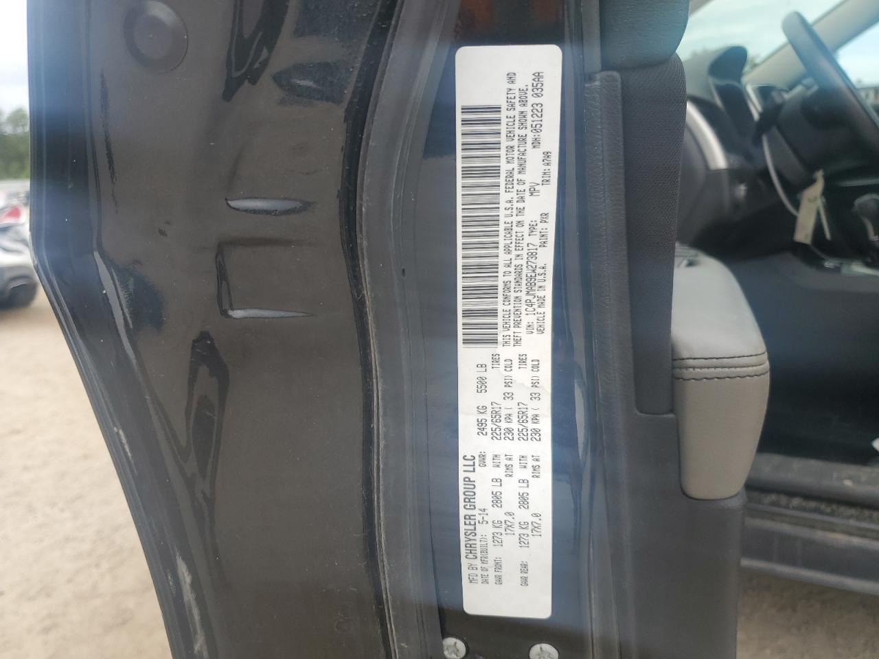 2014 Jeep Grand Cherokee VIN 1C4PJMAB9EW273817 Copart auction photo, water/flood / side damage thumbnail 16