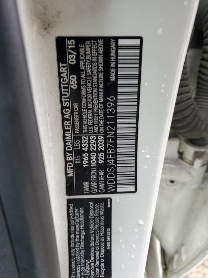 2015 Mercedes-Benz CLA-klasse VIN WDDSJ4EB7FN211396 Copart auction photo, front end damage thumbnail 15