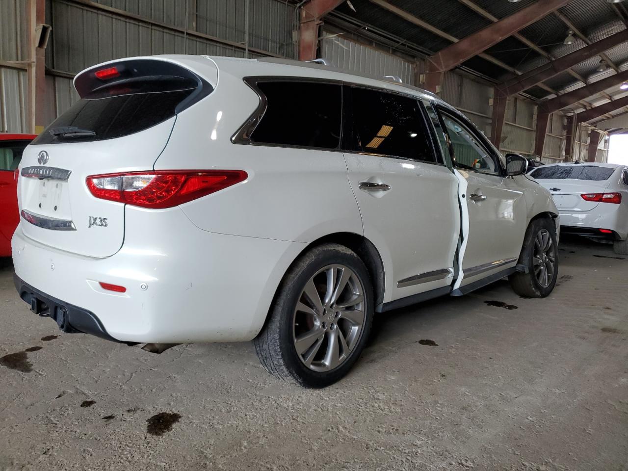 2013 Infiniti JX VIN 5N1AL0MM3DC330501 Copart auction photo, front end / side damage thumbnail 3