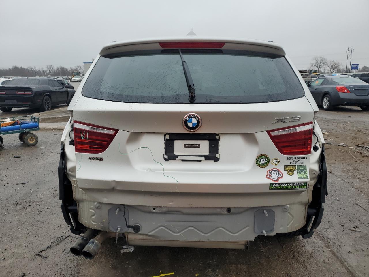 2013 BMW X3 VIN 5UXWX9C54D0D02867 Copart auction photo, rear end / minor dent/scratches damage thumbnail 6