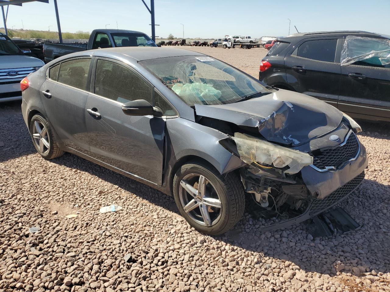 2014 KIA Forte VIN KNAFX4A8XE5053877 Copart auction photo, front end damage thumbnail 4
