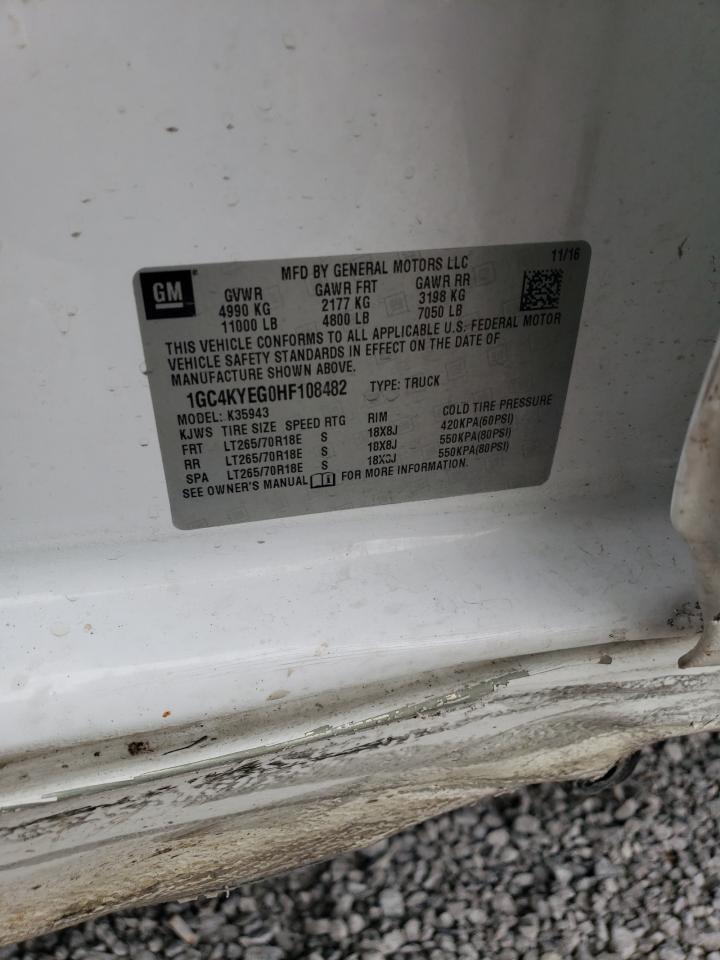 2017 Chevrolet Silverado VIN 1GC4KYEG0HF108482 Copart auction photo, all over damage thumbnail 13