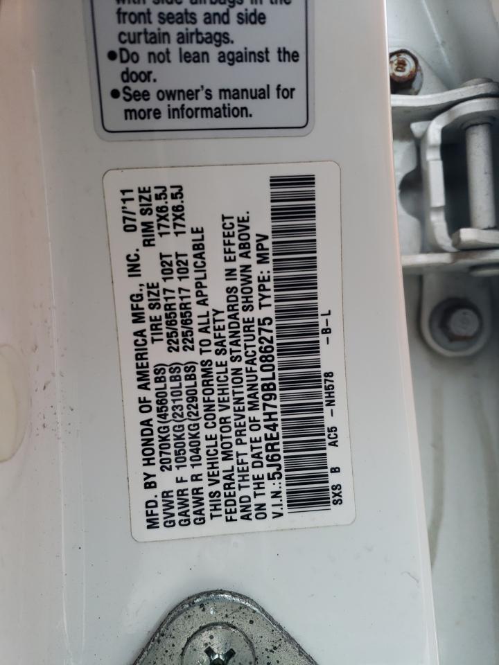 2011 Honda CR-V VIN 5J6RE4H79BL086275 Copart auction photo, front end damage thumbnail 13