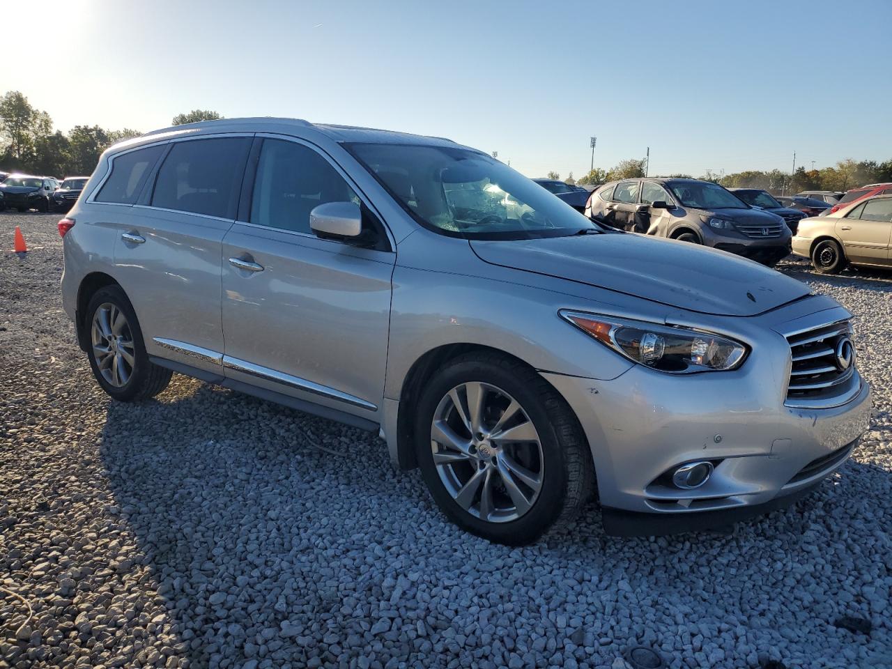 2013 Infiniti JX VIN 5N1AL0MM2DC345006 Copart auction photo, front end / side damage thumbnail 4
