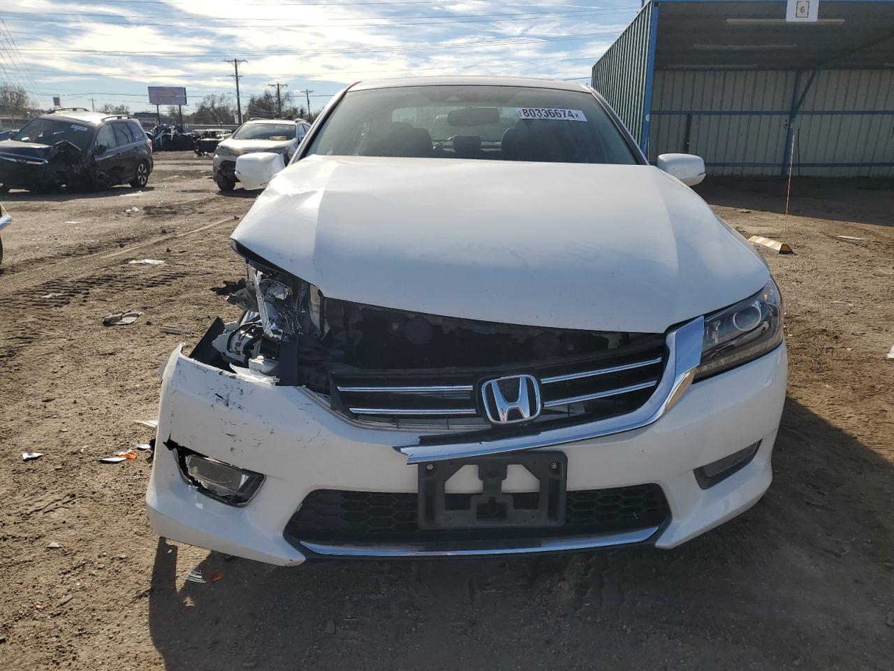 2014 Honda Accord VIN 1HGCR3F85EA020362 Copart auction photo, front end / side damage thumbnail 5