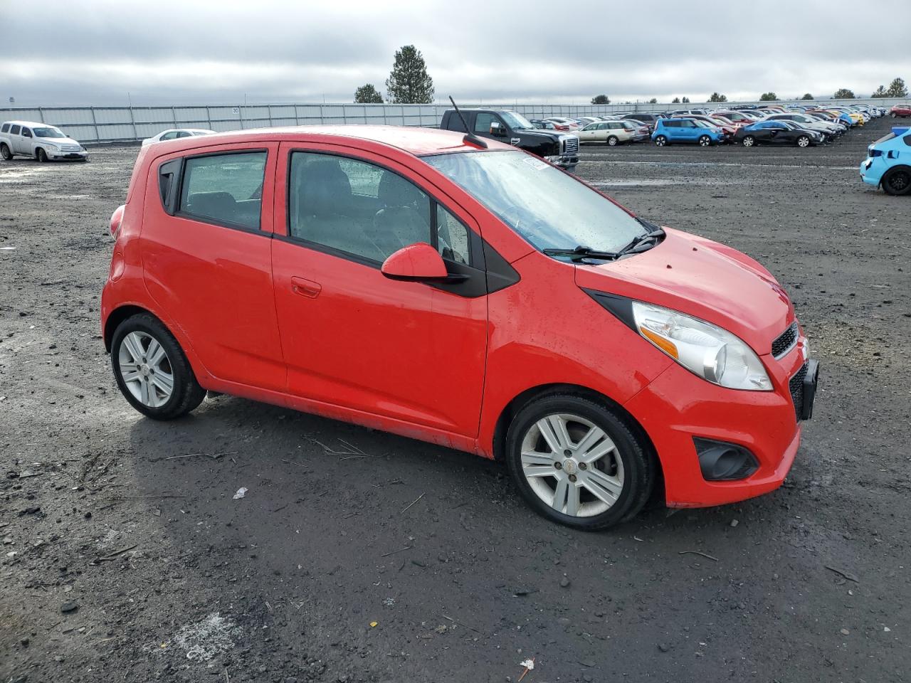 2014 Chevrolet Spark VIN KL8CD6S90EC546795 Copart auction photo, side / front end damage thumbnail 4