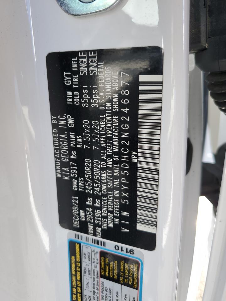 2022 KIA Telluride VIN 5XYP5DHC2NG246877 Copart auction photo, side damage thumbnail 15