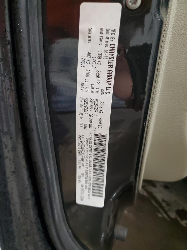 2012 Dodge Caravan VIN 2C4RDGDG2CR167000 Copart auction photo, front end damage thumbnail 15