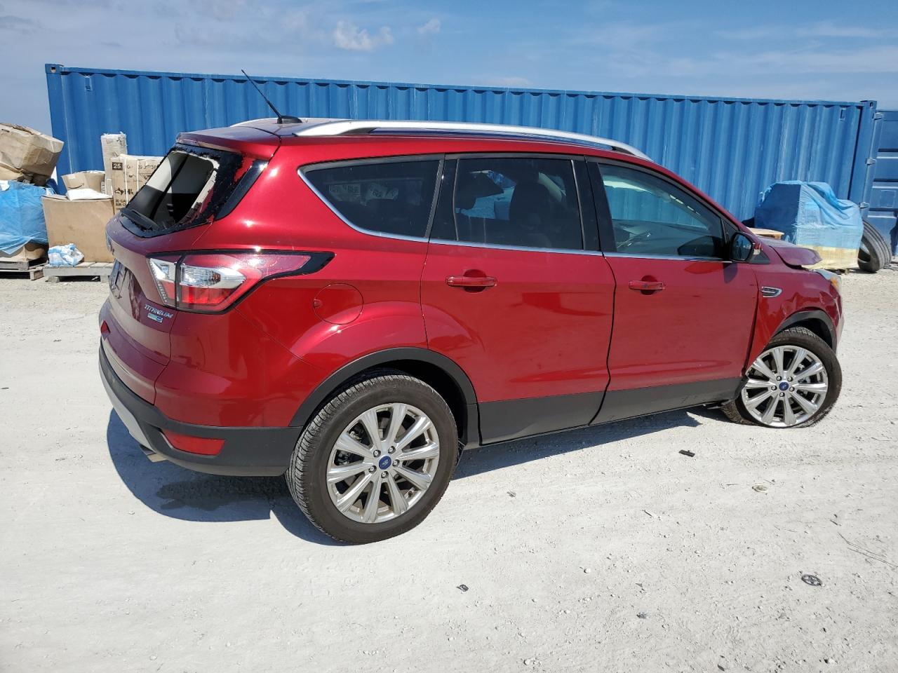 2017 Ford Escape VIN 1FMCU9J93HUE72521 Copart auction photo, all over damage thumbnail 3