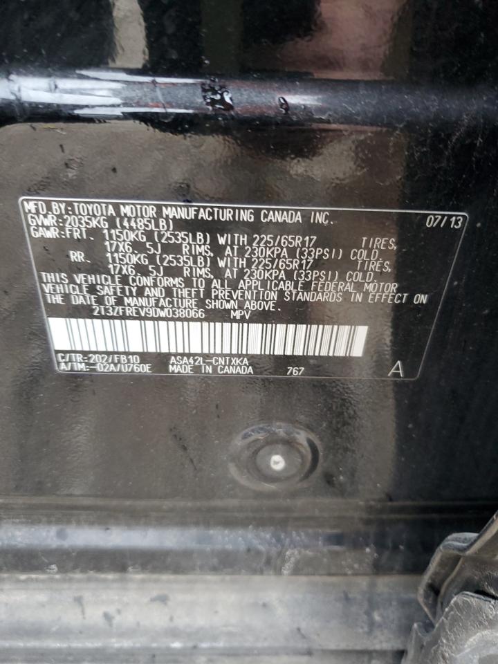 2013 Toyota RAV 4 VIN 2T3ZFREV9DW038066 Copart auction photo, front end damage thumbnail 16
