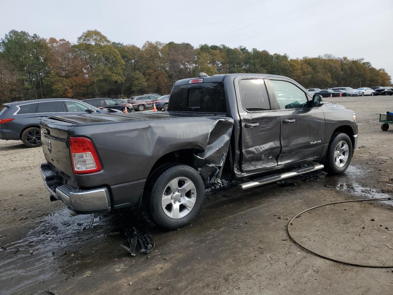 2020 RAM 1500 VIN 1C6RREBT0LN294743 Copart auction photo, rear end / side damage thumbnail 3