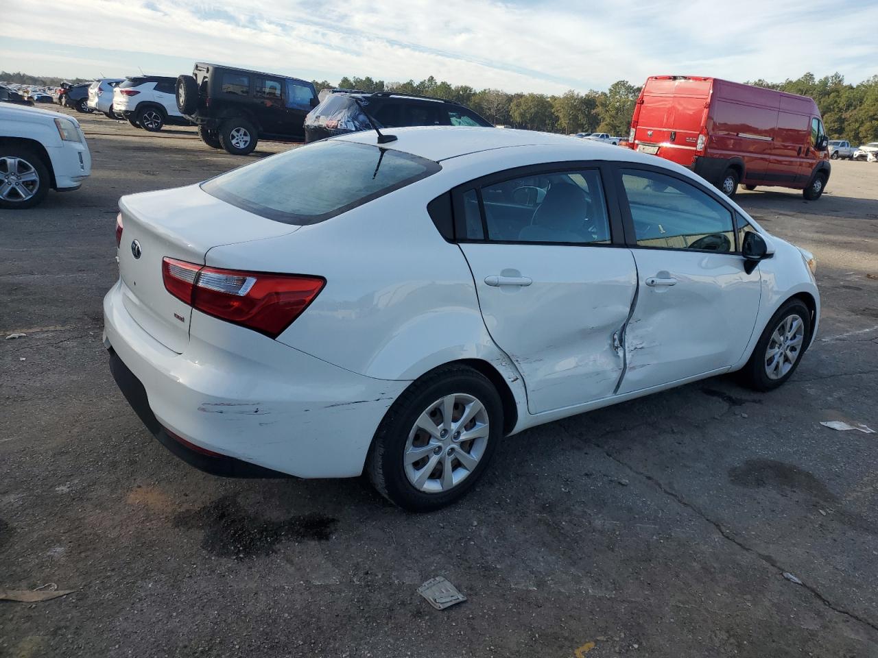 2016 KIA Rio VIN KNADM4A34G6688479 Copart auction photo, side damage thumbnail 3