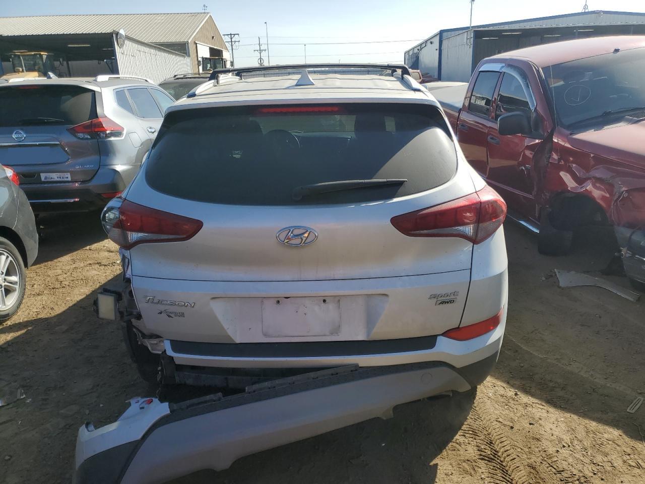 2018 Hyundai Tucson VIN KM8J3CAL7JU827621 Copart auction photo, all over damage thumbnail 6
