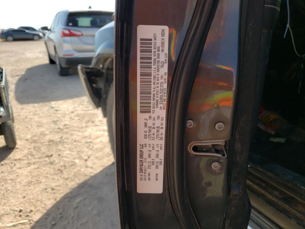 2014 RAM 2500 VIN 3C6UR5NL7EG213724 Copart auction photo, all over / biohazard/chemical damage thumbnail 10