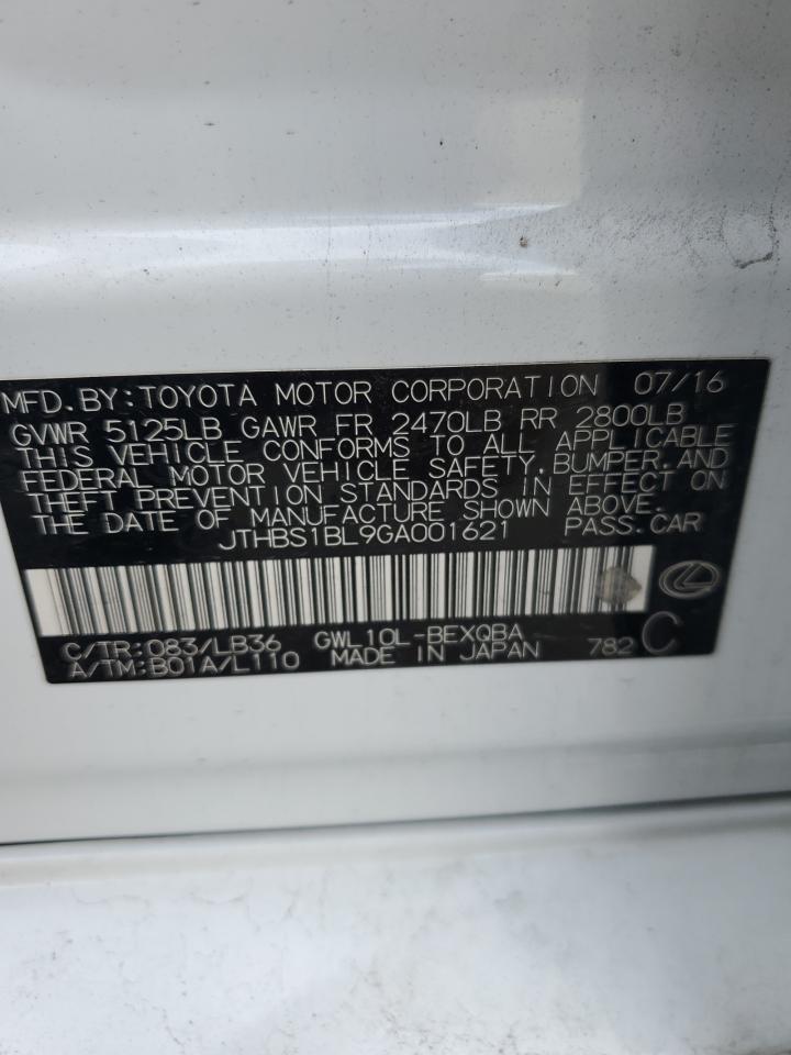 2016 Lexus GS VIN JTHBS1BL9GA001621 Copart auction photo, front end damage thumbnail 12