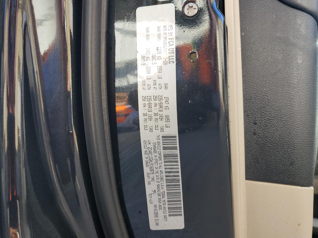 2020 Chrysler Pacifica VIN 2C4RC1GGXLR162879 Copart auction photo, all over / undercarriage damage thumbnail 14
