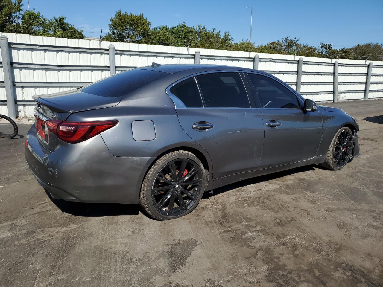 2019 Infiniti Q50 VIN JN1FV7ARXKM801244 Copart auction photo, front end / side damage thumbnail 3